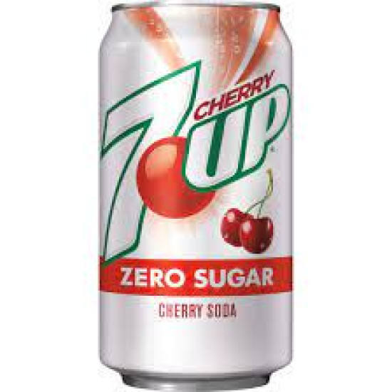7UP Cherry Zero Sugar Soda Can 12x12oz